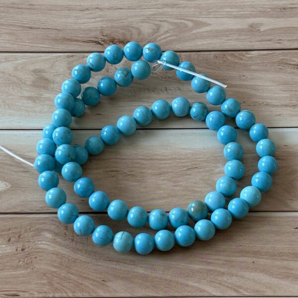 Perles rondes 6 mm turquoise Sinkiang polies pour bijouterie créative