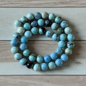 Perles opale bleue 6 mm lumineuses pour création de bracelet ou collier