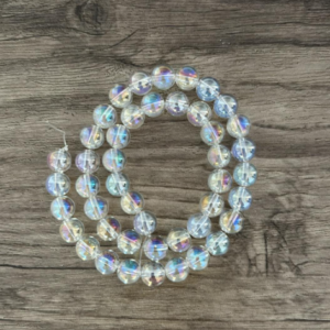 aqua aura blanc perles à l'unité, en lot ou fil complet