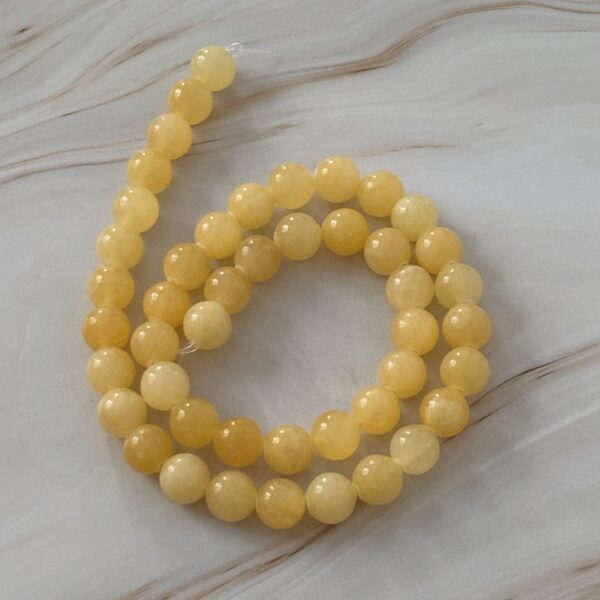 Perles Calcite jaune 8 mm naturelles pour bijoux lumineux