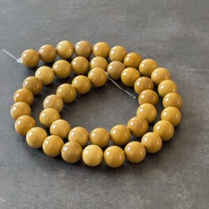 Perles gemmes jaspe jaune 8 mm idéales pour bijoux créatifs favorisant dynamisme et optimisme