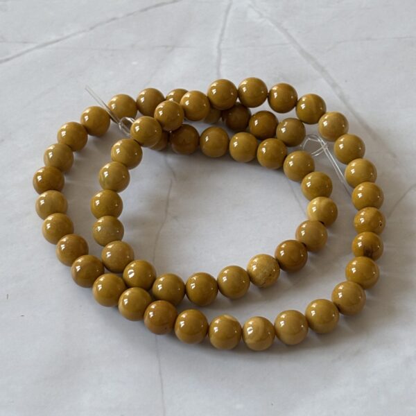 perles 6 mm jaspe jaune naturelles rondes pour bijoux solaires et lumineux
