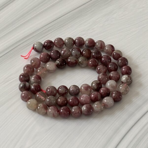 perles 6 mm tourmaline rose semi précieuse création bijoux énergétiques