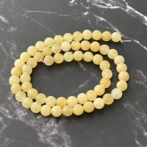 perles fines 6 mm en calcite jaune lumineuse pierre semi précieuse