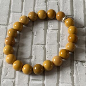 Bracelet en jaspe jaune – perles naturelles aux tons dorés et lumineux