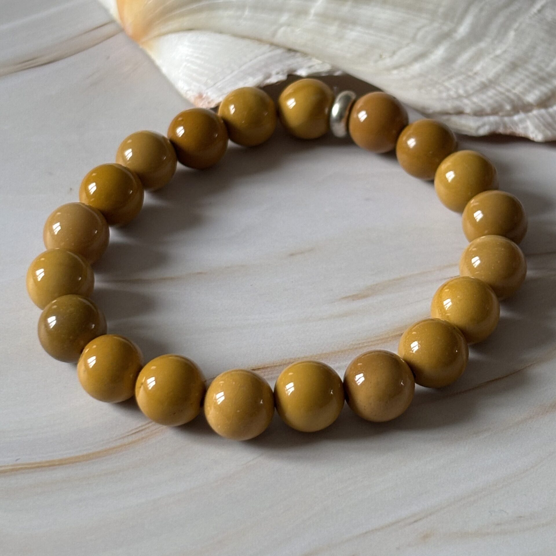 Bracelet en jaspe jaune – bijou en pierre naturelle d’énergie solaire