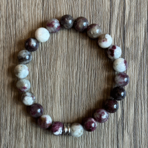 Bracelet perles tourmaline rose naturelle 8 mm