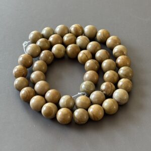 Perles naturelles 8 mm jaspe bois pour bijoux lithothérapie et énergies