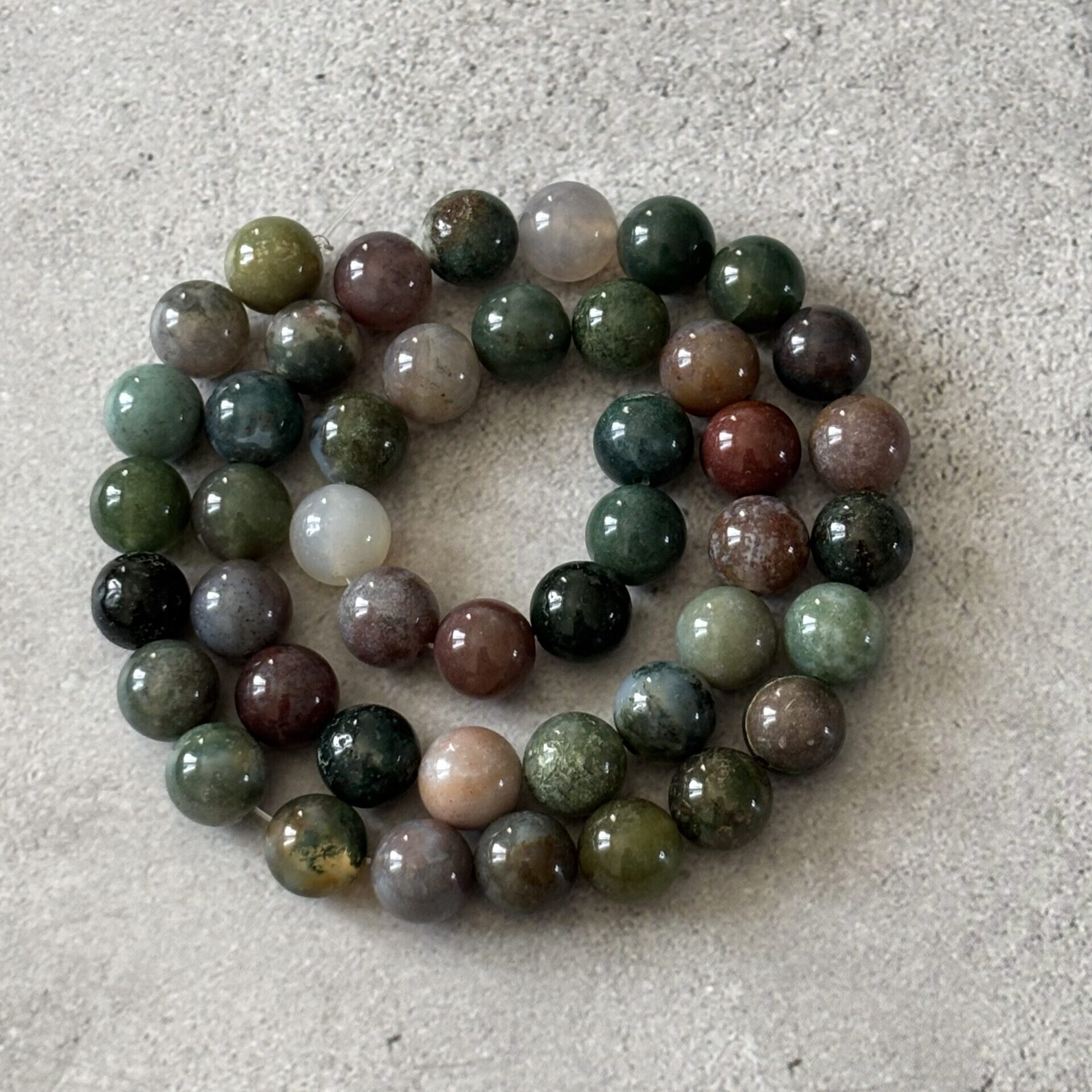 Lot de perles agate indienne 8 mm pour vitalité et confiance