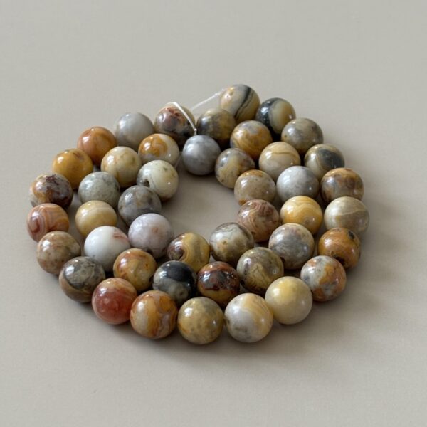 Perles rondes agate crazy lace 8 mm favorisant confiance et harmonie