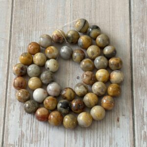 Perles rondes agate crazy lace 8 mm pour bracelet créatif et confiance en soi