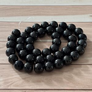 Lot de perles rondes jais 8 mm pour bracelet ou collier DIY