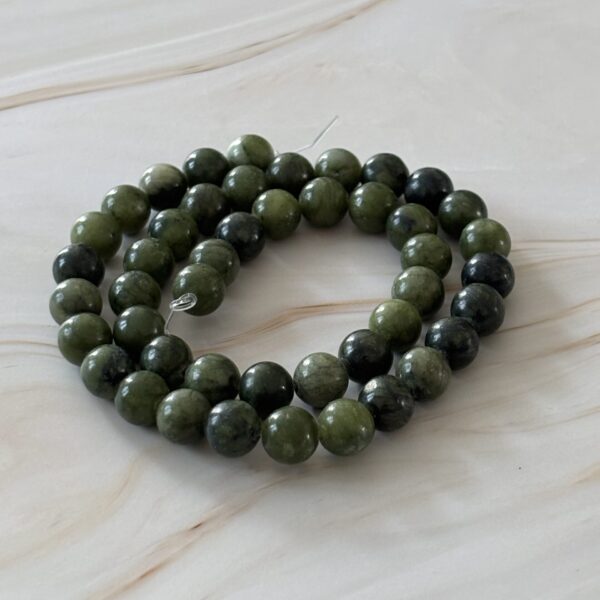 Perles en pierre naturelle serpentine 8 mm, idéales pour lithothérapie et bijoux