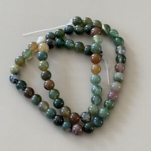 Perles rondes 6 mm agate indienne naturelle, parfaites pour bijoux et DIY créatif
