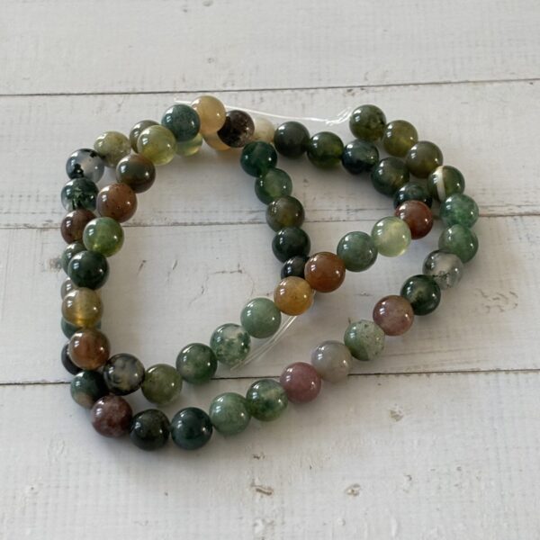 Perles 6 mm en agate indienne, idéales pour bracelets, colliers et créations artisanales