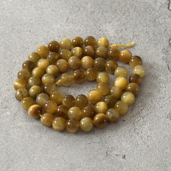 lot de perles 6 mm œil de tigre doré énergie et confiance