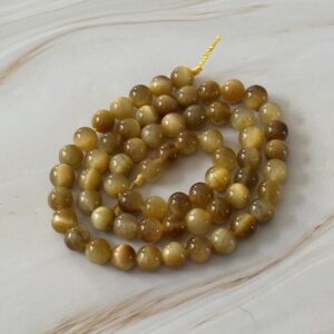 perles 6 mm œil de tigre doré pierre naturelle protectrice