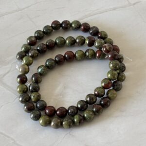 Jaspe sang du dragon poli, perles fines pour créations