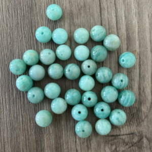 Amazonite du Pérou naturelle en perles de 8 mm, à l'unité, en lot ou fil complet