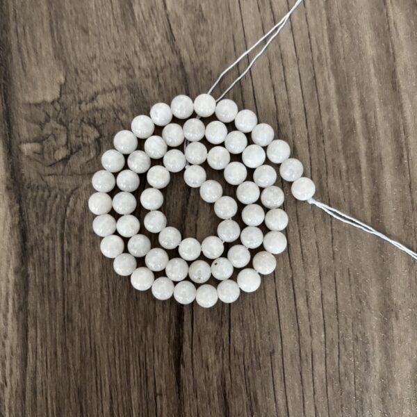 Pierre de lune blanche naturelle en perles de 6 mm vendues à l'unité