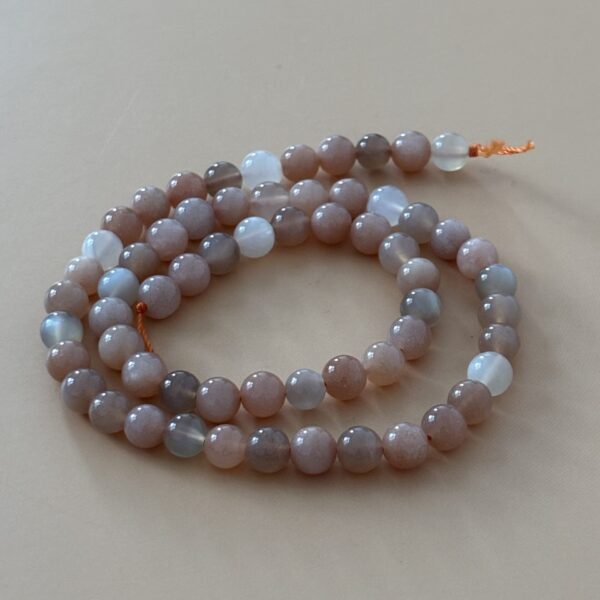 Perles rondes lune multicolore 6 mm reflets lumineux