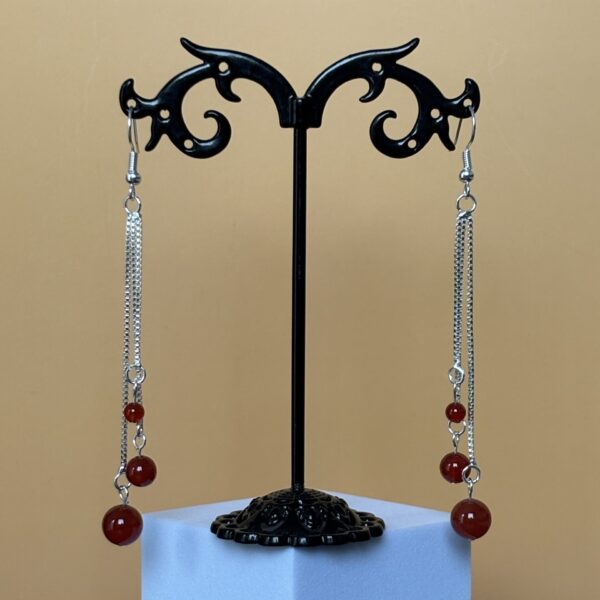 bijoux en pierre naturelle cornaline boucles d oreilles