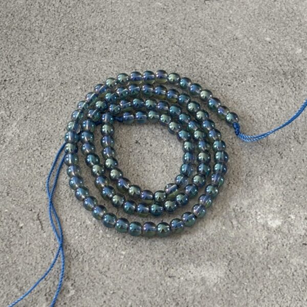Perles rondes 4 mm Aqua Aura bleu violet pour bijoux fait main