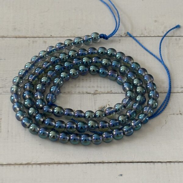 Perles 4 mm Aqua Aura bleu violet sérénité et intuition
