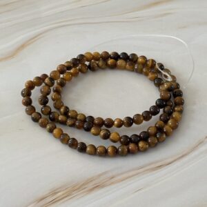 Perles 4 mm œil de tigre pierre naturelle pour création bijoux