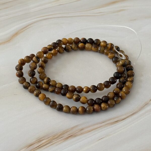 Perles 4 mm œil de tigre pierre naturelle pour création bijoux