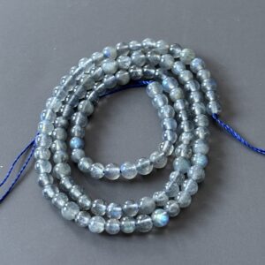 Perles labradorite 4 mm pour bracelet et collier lithothérapie