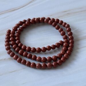 Perles naturelles jaspe rouge 4 mm courage