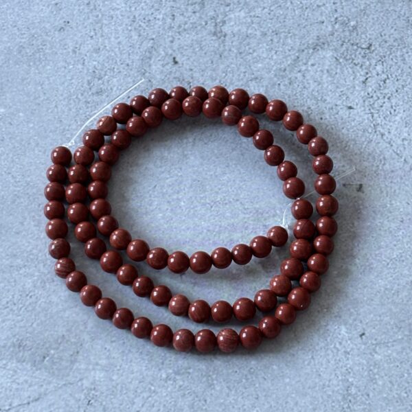 Perles rondes jaspe rouge 4 mm pour bijoux lithothérapie fait main