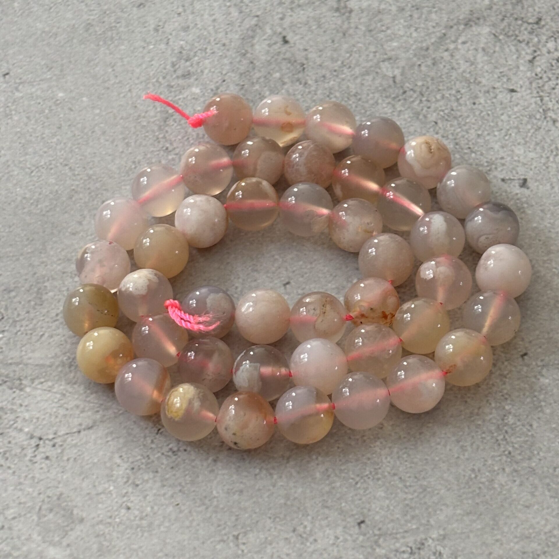 Perles 8 mm agate fleur pour bracelets et collier créatif