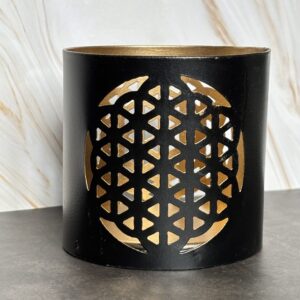 Photophore métallique Fleur de Vie pour ambiance zen et méditation