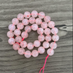 Perles 10 mm en pierre naturelle de quartz rose