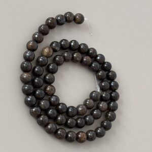 Perles rondes 6 mm en bronzite véritable