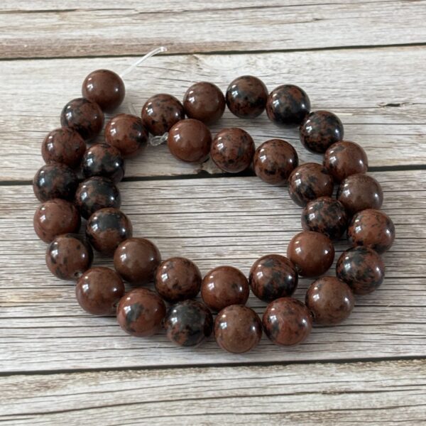Obsidienne acajou perles 10 mm énergie d’ancrage