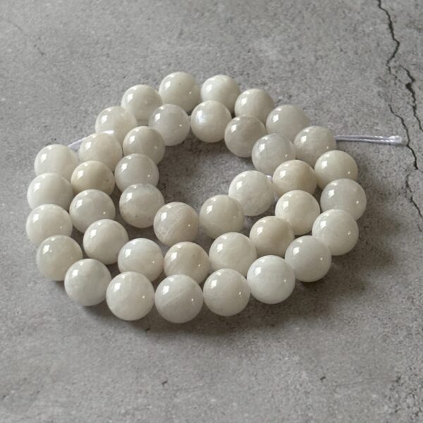 Perles gemmes 10 mm pierre de lune blanche artisanat et lithothérapie