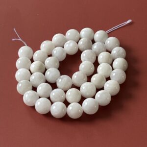 Perles rondes pierre de lune blanche 10 mm pour bijoux faits main