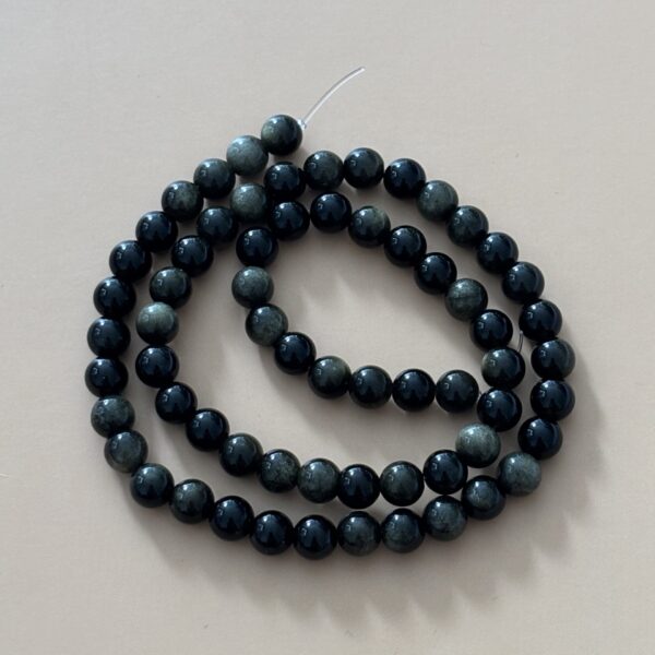 perles rondes 6 mm obsidienne dorée pour loisirs créatifs et malas protecteurs
