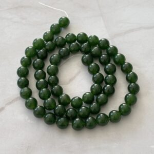 Perles rondes de jade Taipei, minéral raffiné et élégant