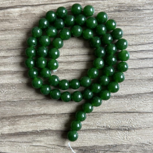 Jade taipei naturelle en perles de 6 mm, vendue à l'unité, en lot ou fil complet