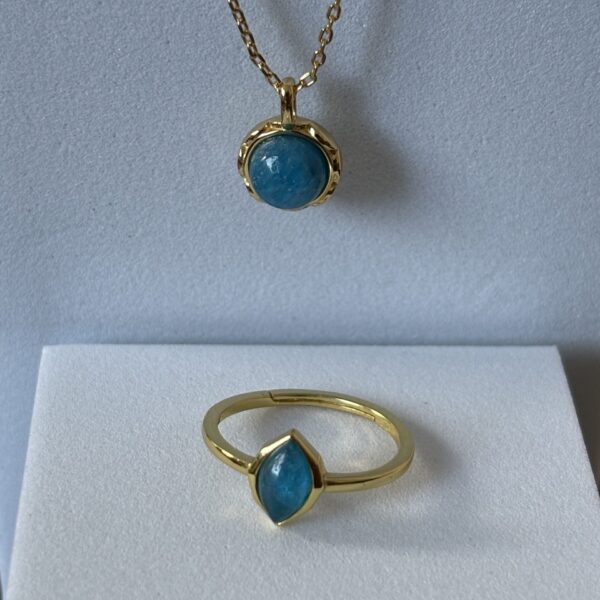 Bijoux avec Apatite – Bijoux dorés en pierre semi-précieuse