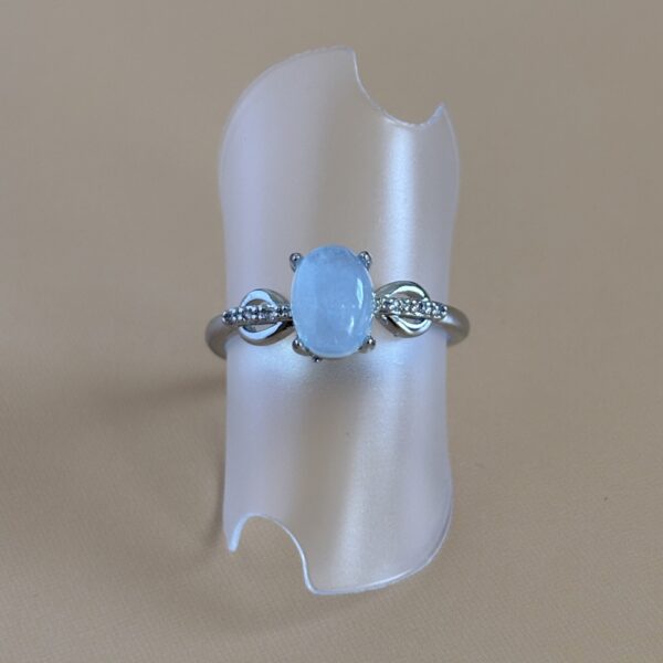 Bague élégante aigue-marine naturelle en plaqué argent