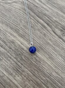 Collier argent et boule lapis lazuli