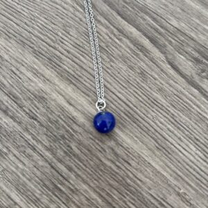 Collier argent et boule lapis lazuli