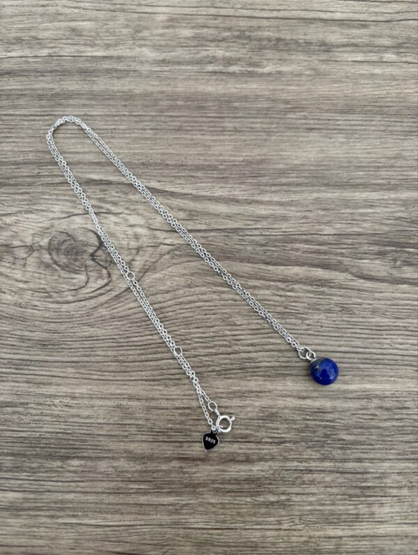 Collier argent 925 et boule lapis lazuli naturel