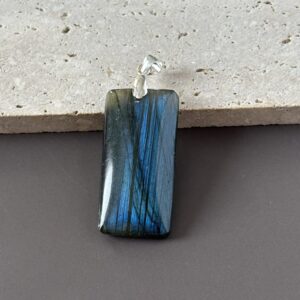 pendentif rectangle en labradorite extra pour homme ou femme