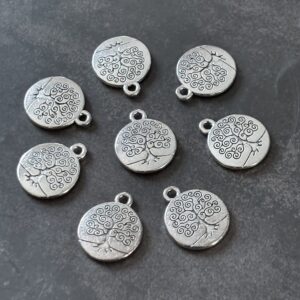 breloque arbre de vie argenté pendentif en métal pour bijoux